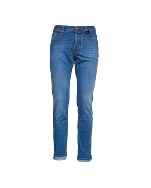 Jacob Cohen Bard Logo Button Skinny Jeans - Blue
