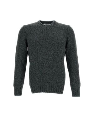 Gran Sasso Herringbone Wool Crewneck Sweater - Gray