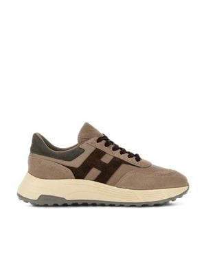 Hogan Calfskin Mutton Low-Top Sneakers - Brown