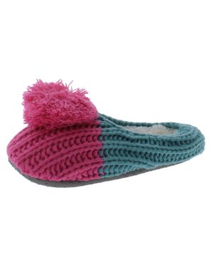 Muk Luks Ballerina Faux Fur Ballet Slippers - Blue