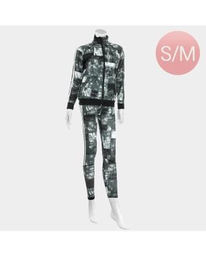TRUEDAMES Side Double Stripe Detail Track Jacket Pants Set - Black
