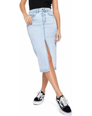 cello Juniors Front Slit Long Denim Jean Skirt - Blue