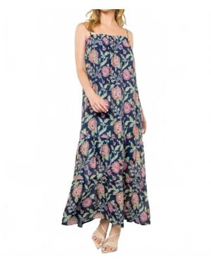 Thml Strap Tie Floral Maxi Dress - Blue