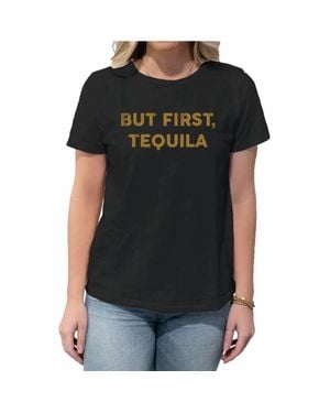 The Original Retro Brand But First, Tequila Vintage Tee - Black