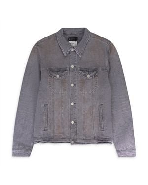 Purple Brand Washed Jacquard Trucker Denim Jackets - Gray