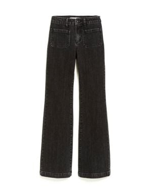Tractr Faded Hi Rise Wide Leg Jeans - Black