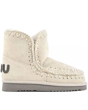 Mou Eskimo 18 Glitter Logo Ankle Boots - Natural