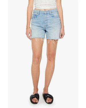 Mother The Extra Mile Cutoff Denim Shorts - Blue