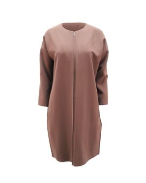 Vince Midi Sack Dress With Front Zipper - Brown