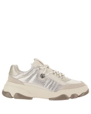Pinko Metallic Chunky Sole Sneakers - White