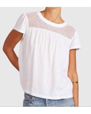 Bobi Mesh Cap Sleeve Tee - White