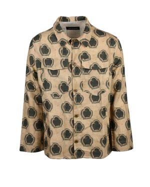 White Sand Linen Cotton Jacket - Multicolor