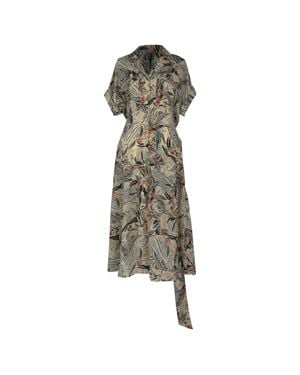 Ralph Lauren Lauren Print Belted Midi Shirt Dress - Green
