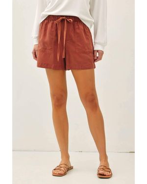Be Cool High Rise Tie Shorts - Red