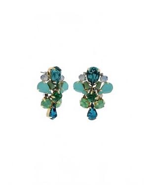 Nour London Classic Multicolored Earrings - Blue