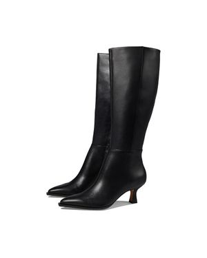 Dolce Vita Auggie Boots Leather Pointed Toe Kitten Heel Zogg312 - Black