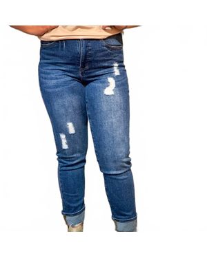 Lucky & Blessed High Rise Boyfriend Jeans - Blue