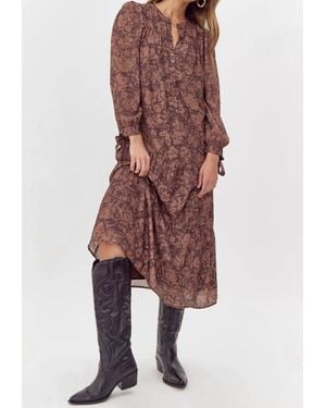Greylin Hillcrest Tiered Midi Dress - Brown