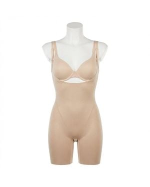 Spanx Open-Bust Mid-Thigh Bodysuit - Natural