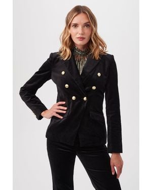 Trina Turk Midlands Velveteen Blazer Jacket - Black