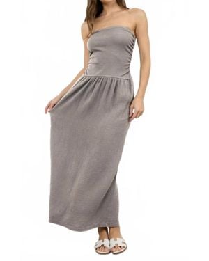 Lamade Lulu Strapless Gauze Dress - Brown