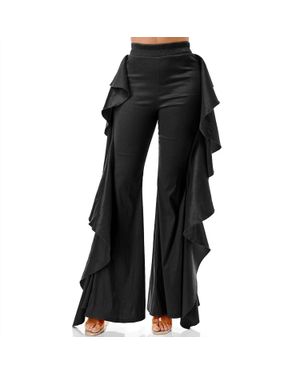 Love Highlight Ruffle Hem Pant - Black