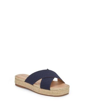 Lucky Brand Gayte Sandals Cross Strap Slip On Espadrille Zap2112 - Blue