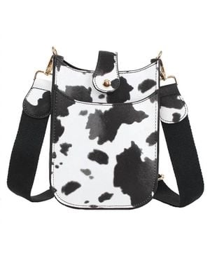 Judson & Co. Cow Print Vegan Leather Cross Body Bag - Black