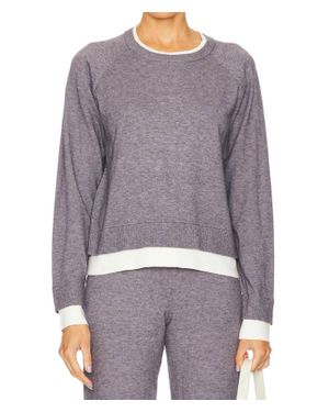 Monrow Soft Knit Crew Neck Sweater - Purple
