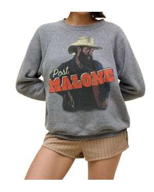Daydreamer Post Malone Post Leanin Vintage Raglan Sweatshirt - Gray