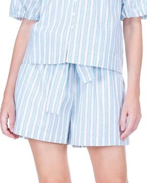 J joy Belted Elastic Waist Short - Blue