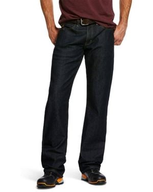 Ariat Rebar M4 Relaxed Flannel-Lined Boot Cut Jeans - Black