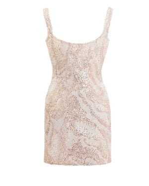 Saiid Kobeisy Embroidered Mini Dress - Brown