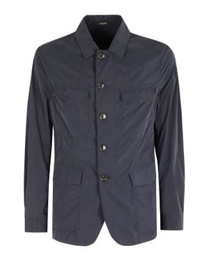 Montecore Nylon Light Cropped Shoulders-Insignia Polyamide Jacket - Blue