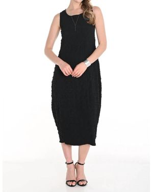 FRANK LYMAN Bubble Jacquard Sleeveless Midi Dress - Black