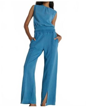 Nation Ltd Lincoln Knit Front Slit Pant - Blue