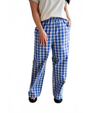 FRNCH Lighthouse Avenue Gingham Pants - Blue