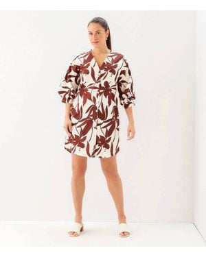 Karen Kane Lantern Sleeve Button-Front Dress - Red