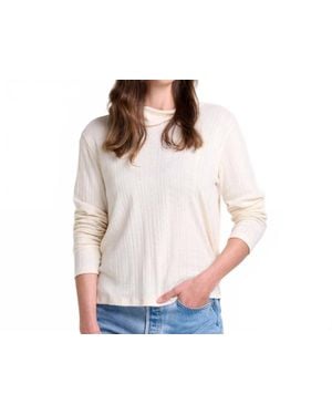 Toad & Co. Foothill Pointelle Turtle Neck Sweater - White