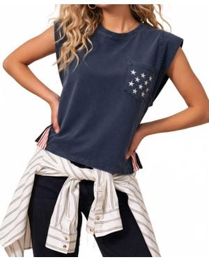 Kori Star Pocket Tank Top - Blue