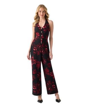 Guess Floral Print Jumpsuit - Purple