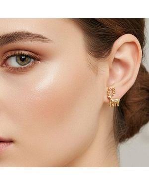 Fashnzfab Reindeer Stud Earrings - Natural