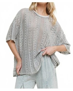 J. Her Lace Summer Blouse - Gray