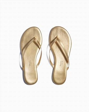 TKEES Lily Metallics Flip Flops - Natural