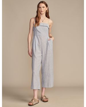 Lucky Brand Strapless Linen Overlay Jumpsuit - Natural