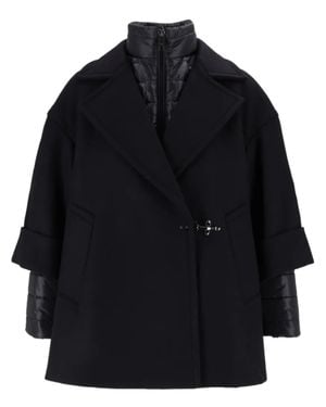 Fay Short Structured Wool Jacket With Unique Fastening - Blue