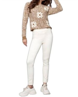 Charlie b Velvet Lace-Up Hem Pants - Natural