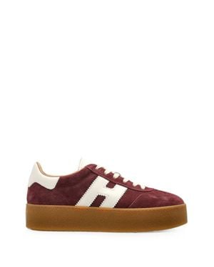 Hogan Burgundy Suede Sporty Sneakers - Brown
