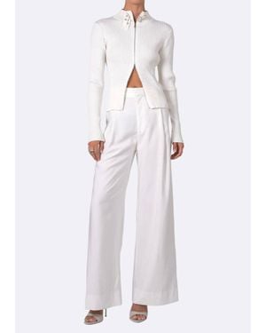 NonChalant Label Dion Buckle Cardigan - White