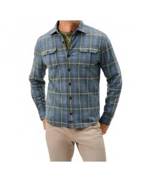 Johnnie-o Labrador Tartan Plaid Shacket - Blue